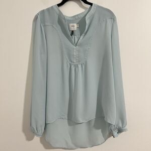 Anthropologie HD In Paris Blouse Size US 8 / UK 12 Light Blue Sheer Business Top